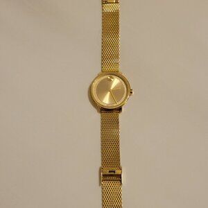 Authentic Movado Women's Watch 3600580 Bold Sugar Dial Swiss Quartz 34mm Gold